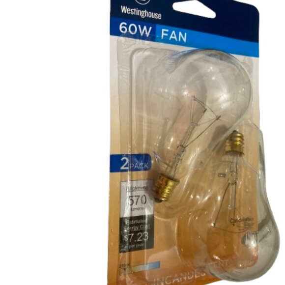 Westinghouse 60W Fan Lightbulbs 2 Packs New - Picture 3 of 6